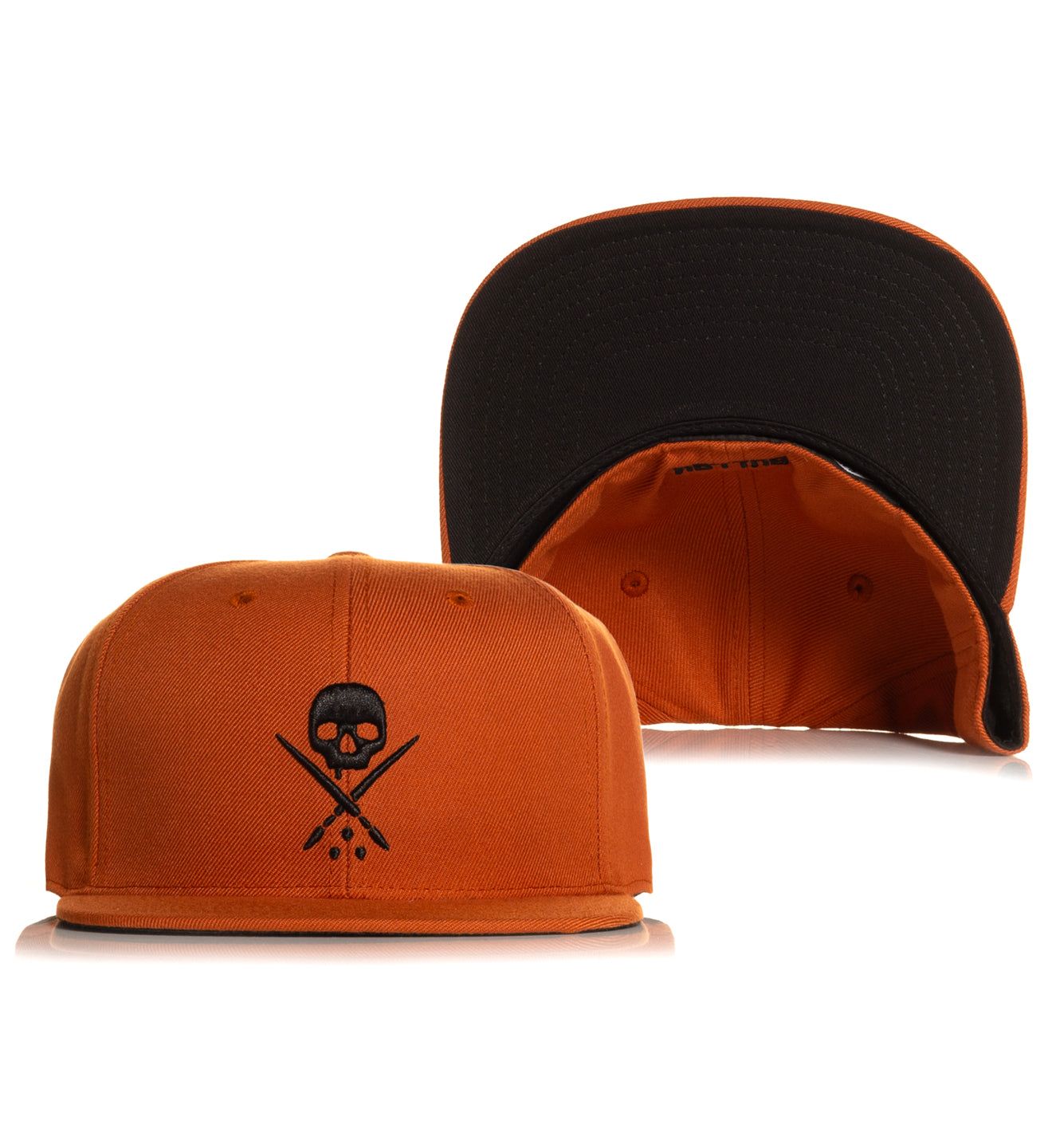 Badge Fitted Hat Burnt Orange