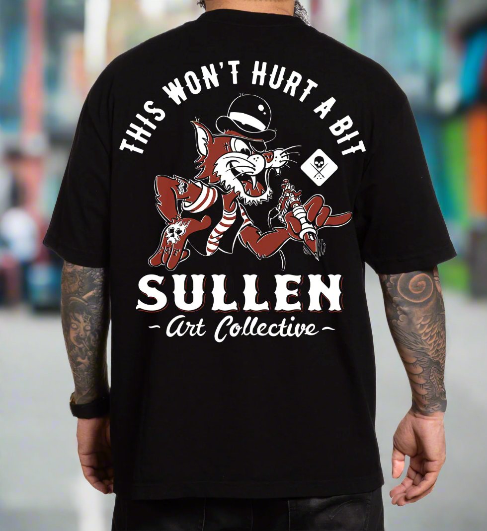 Tattoo Pirate Cat This Won't Hurt a Bit 1-Ton Oversized T-Shirt