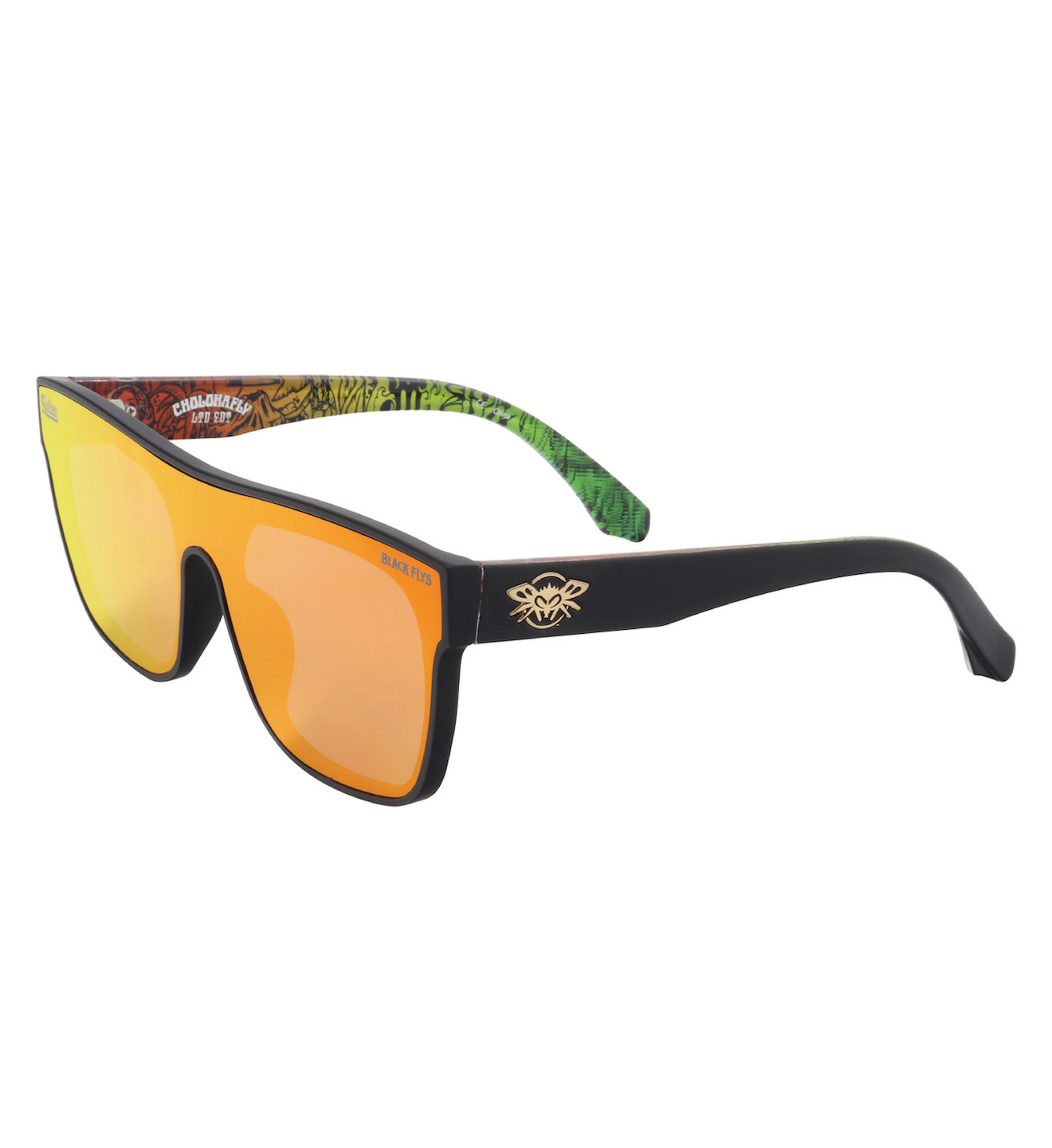 Cholohaflys Sunglasses Matte Black Red