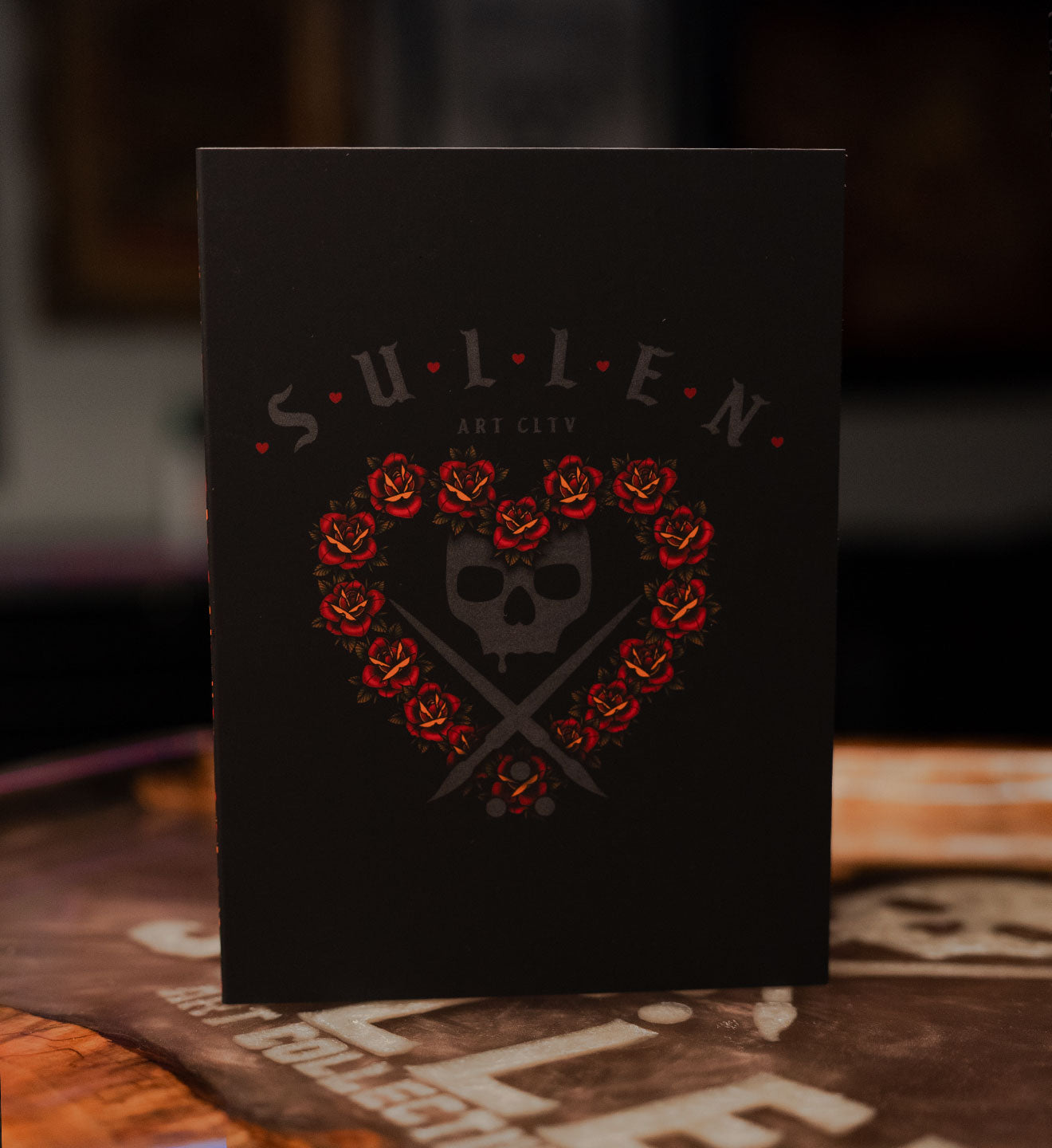 5x7 SULLEN VALENTINES DAY CARD WITH SULLEN BADGE FRAMED BY ROSES IN THE SHAPE OF A HEART