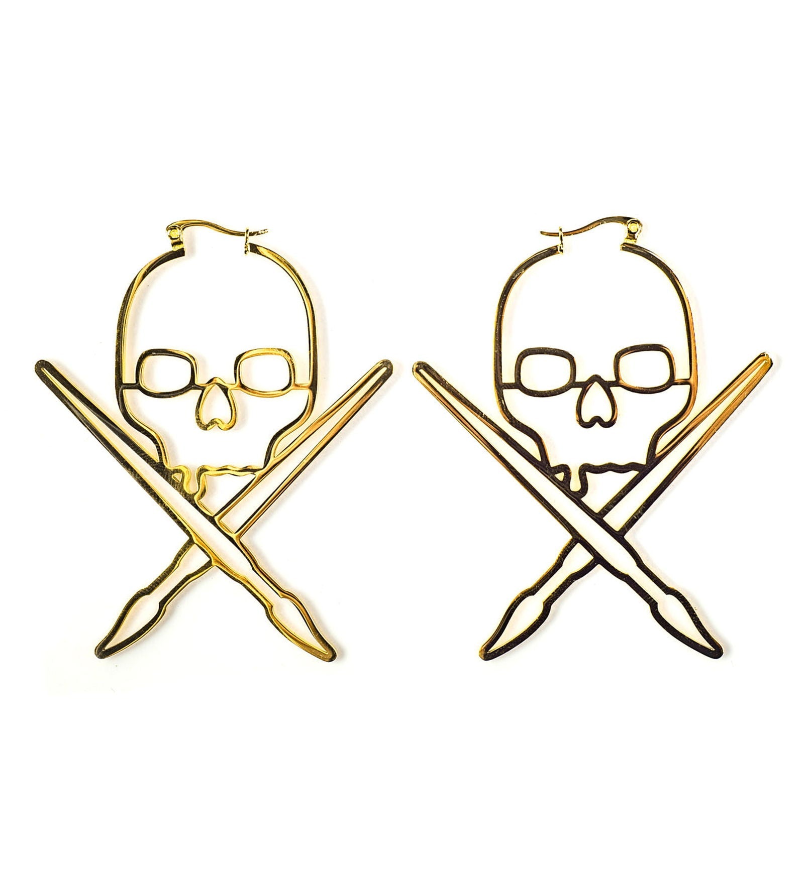 Solid Badge Earrings - Gold -