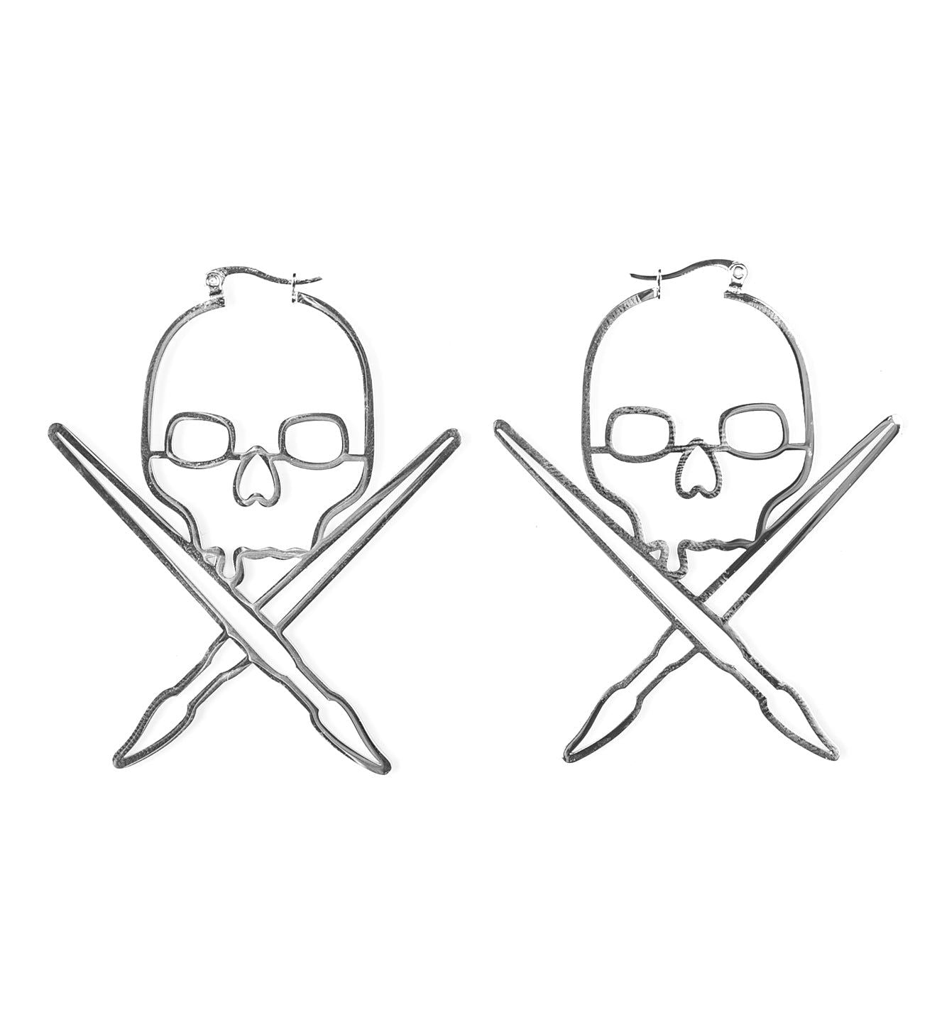 Solid Badge Earrings - Silver -