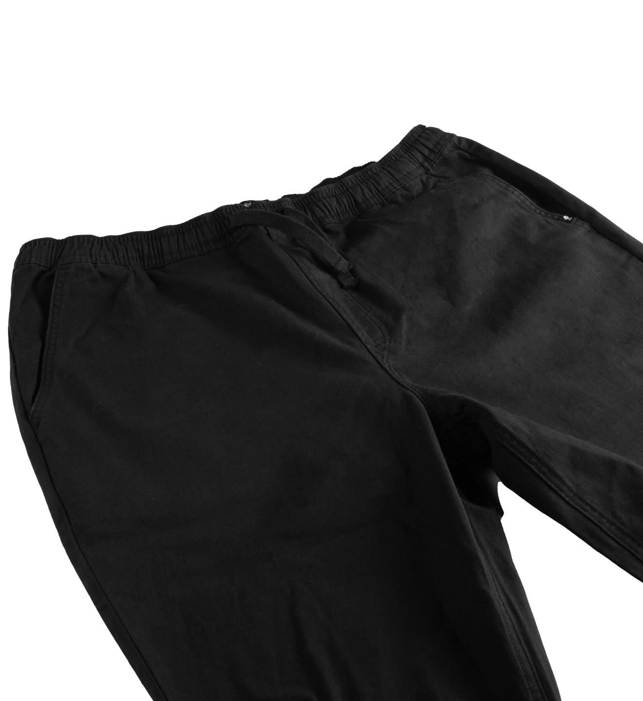 Stretched E-Waist Canvas Pants - Raven -