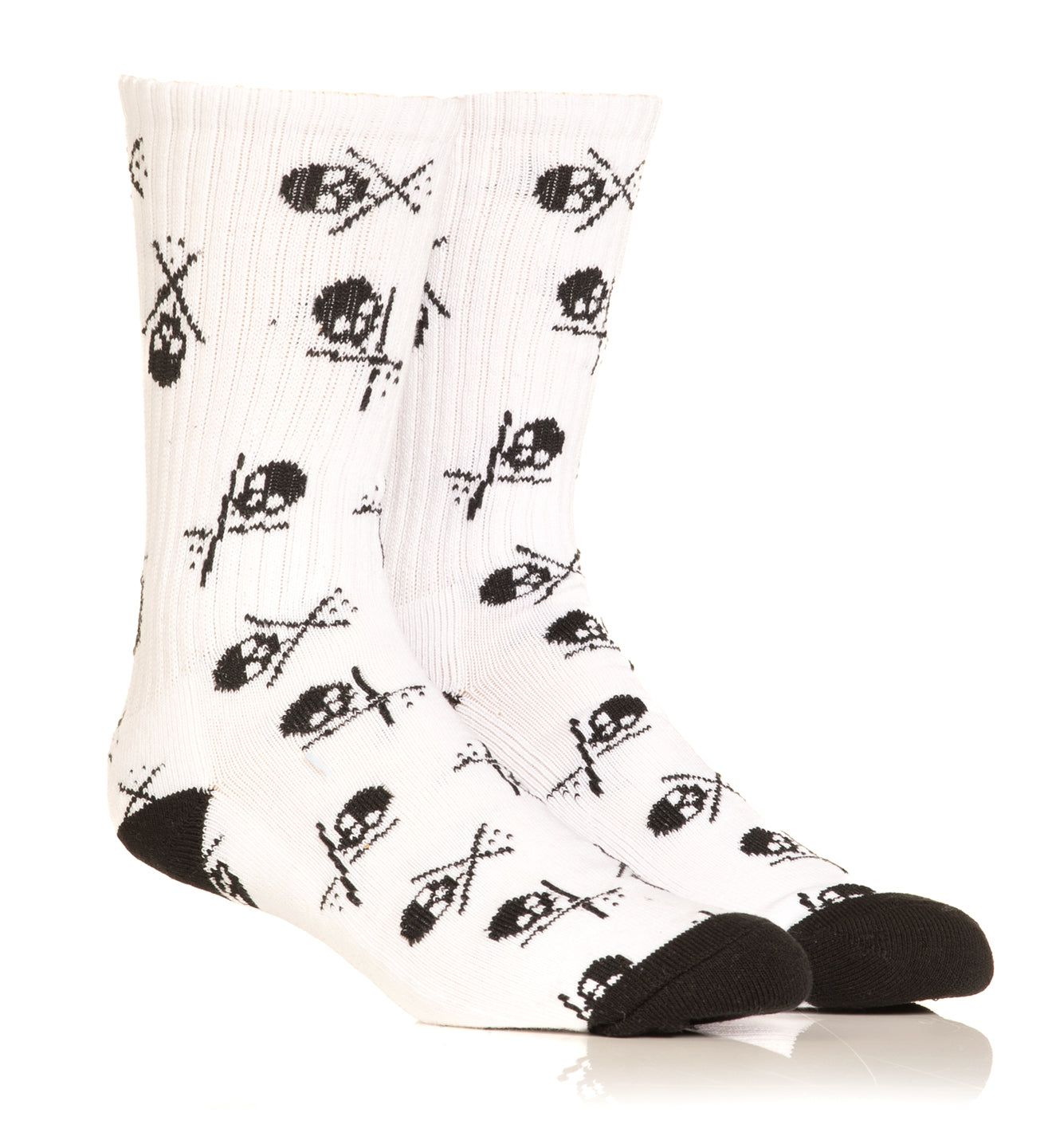 White Badged Socks 7" -