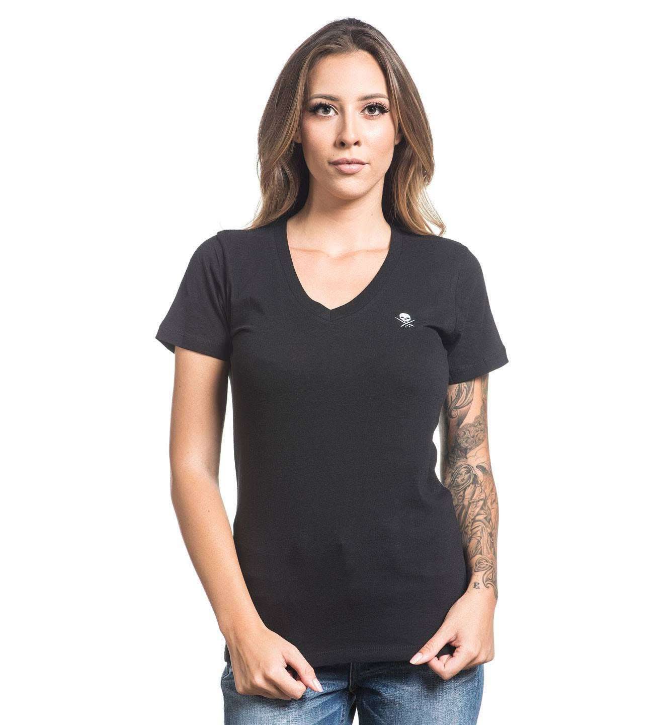 Womens Issue V-neck Black -