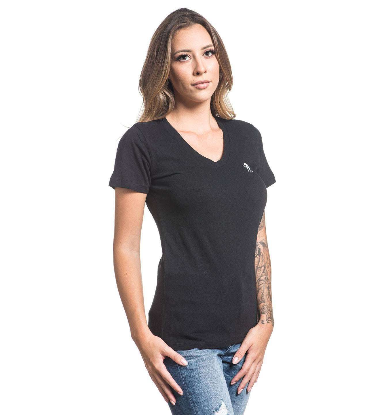 Womens Issue V-neck Black -
