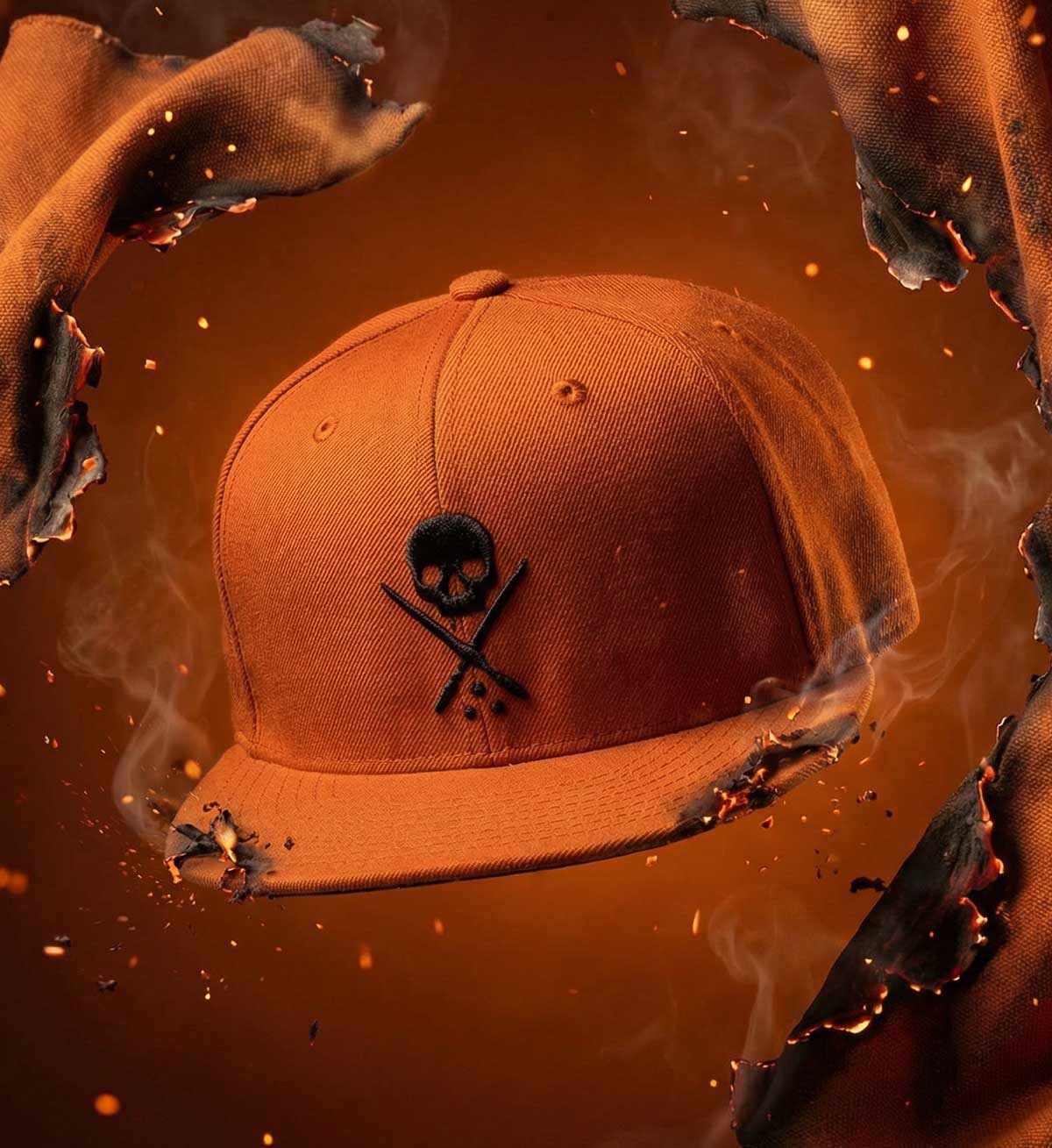 Badge Fitted Hat - Burnt Orange