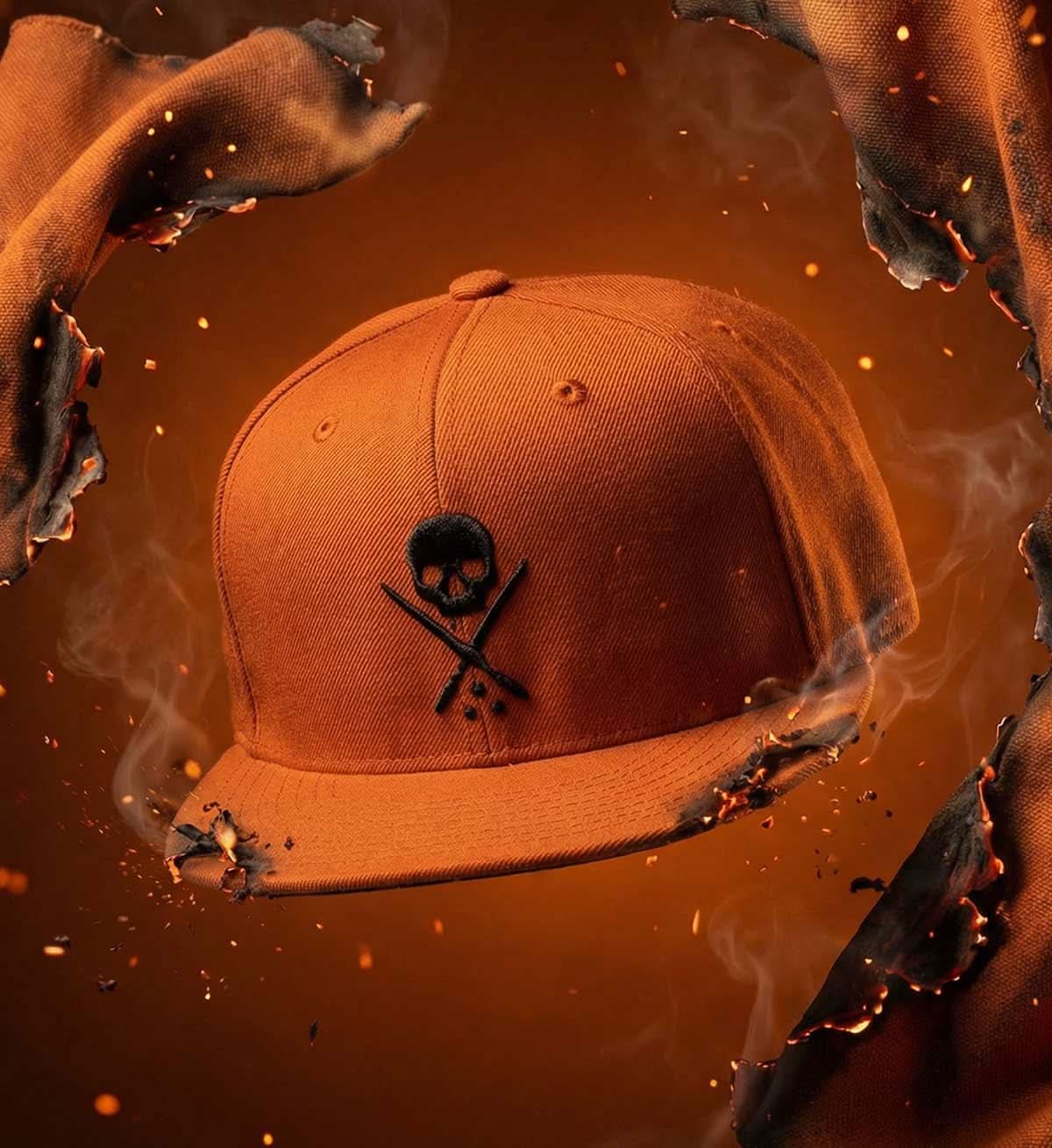 Badge Fitted Hat - Burnt Orange