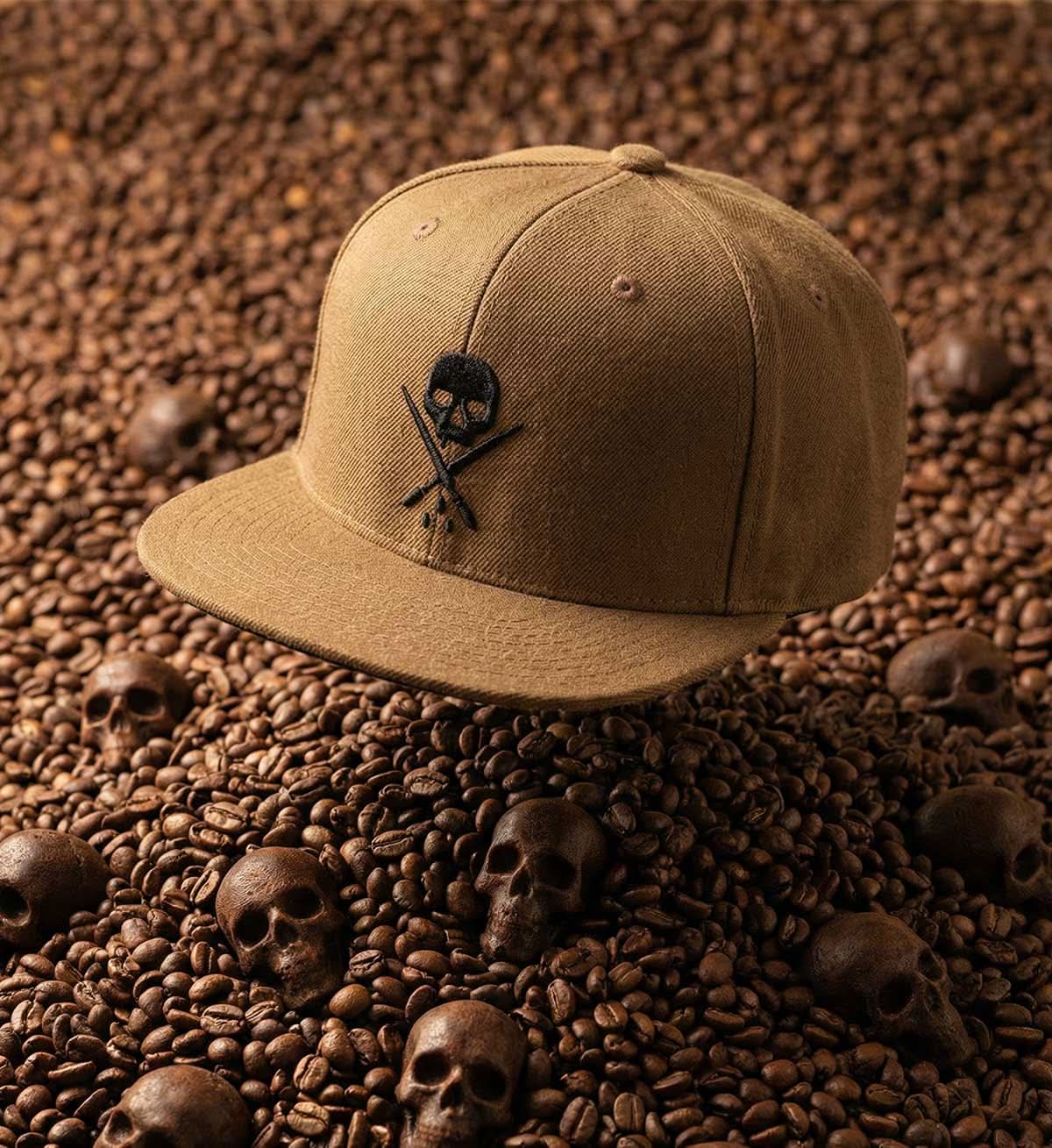 Badge Fitted Hat - Coffee