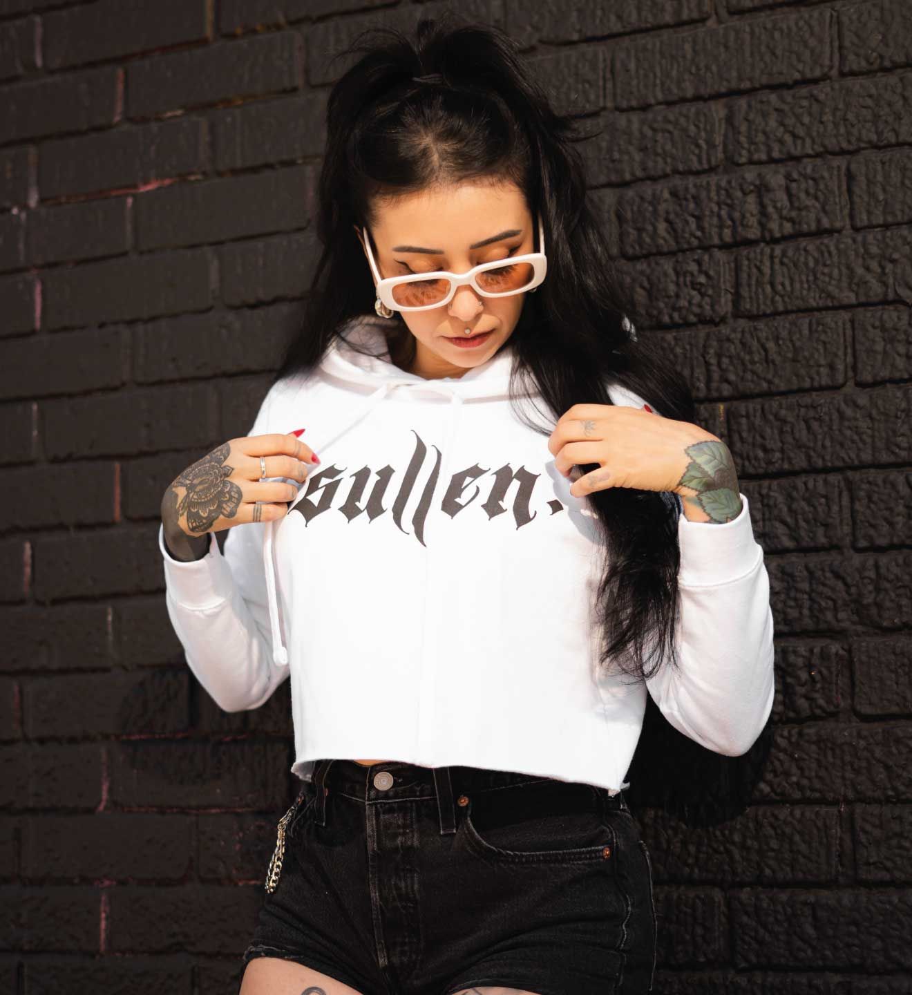 Angel Crop Hood White -                                     