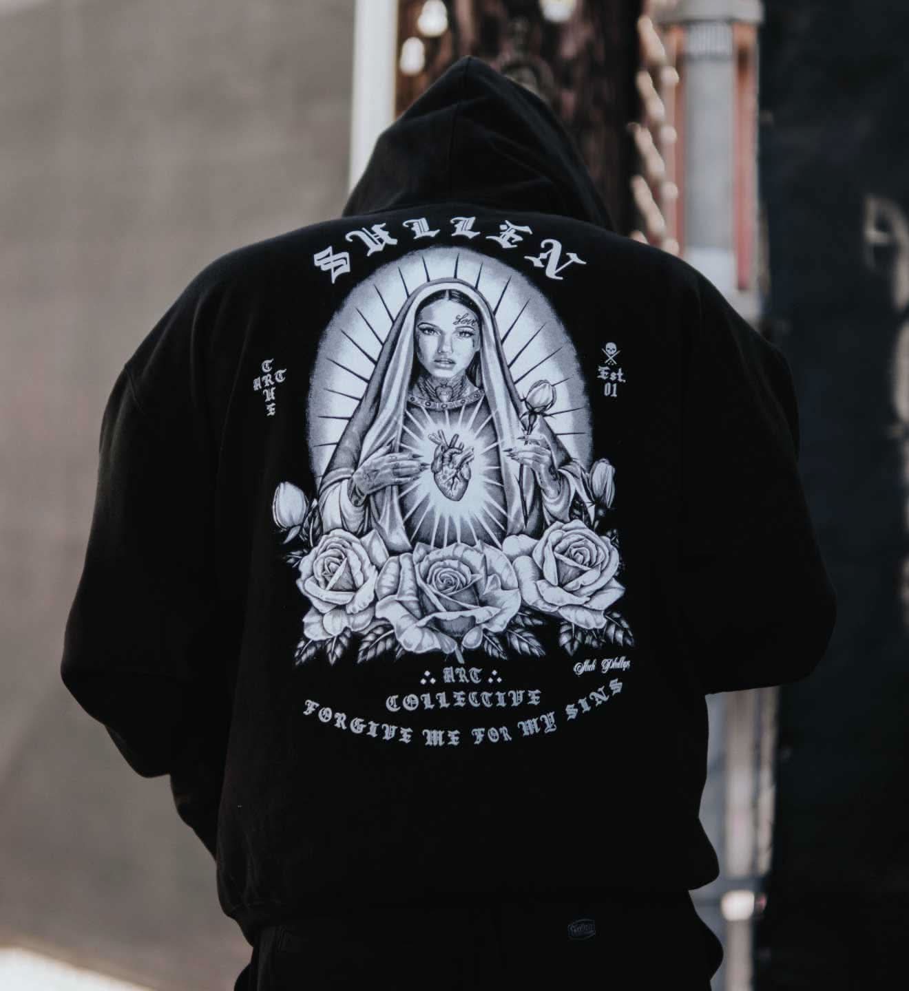 Sullen Men's Holy Water T-Shirt – Black, 100% Cotton, Urban Tattoo Design