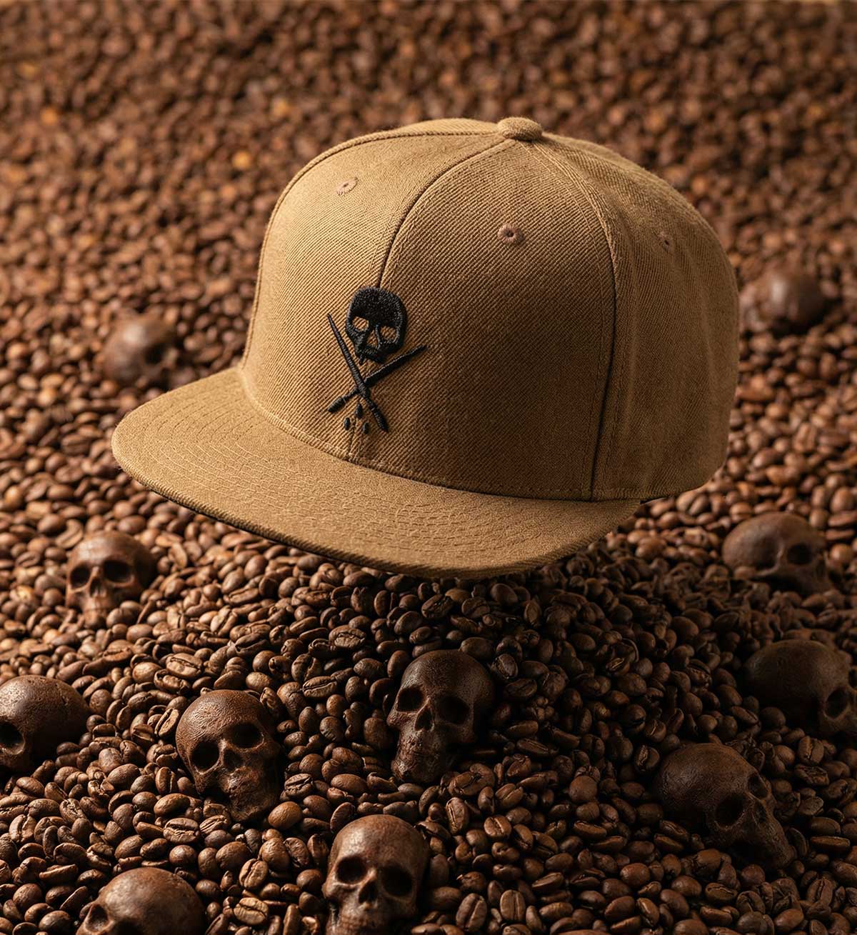 Badge Fitted Hat - Coffee