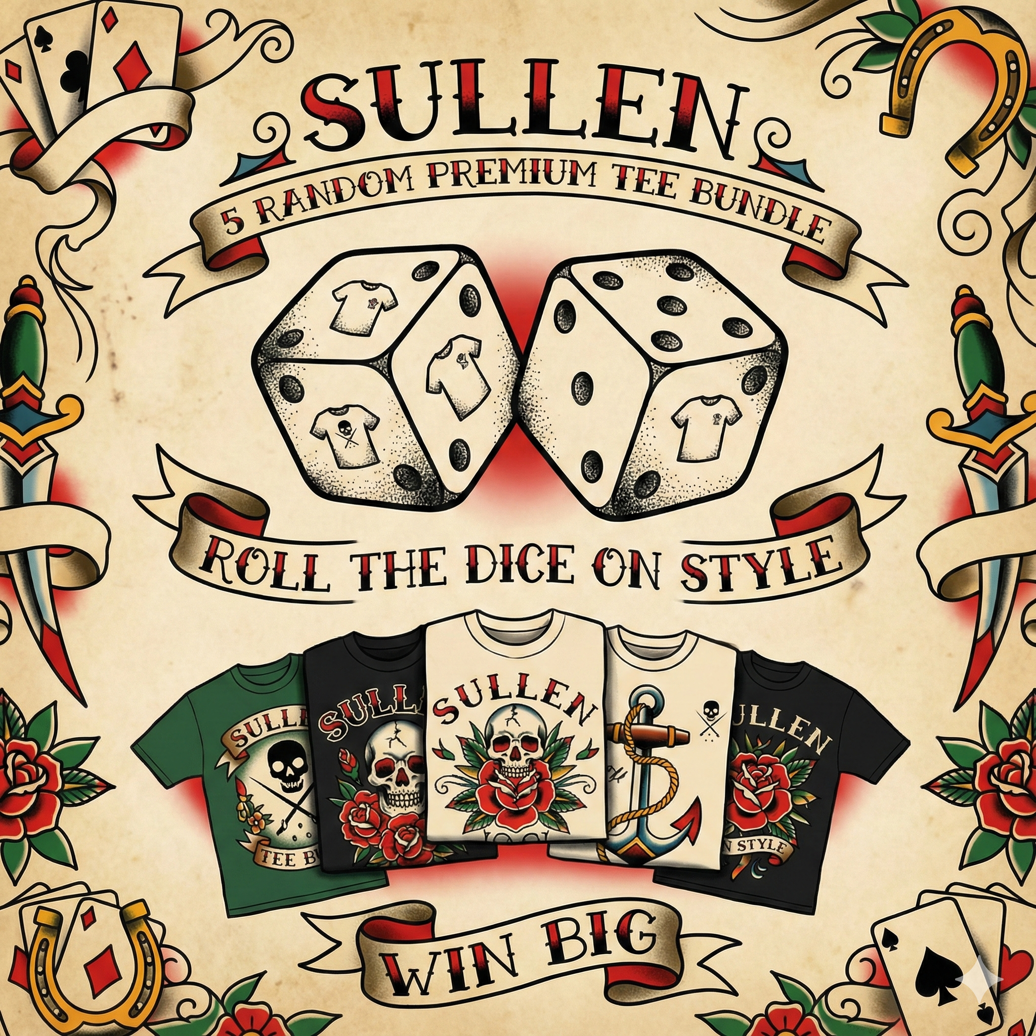 5 camisetas premium aleatorias